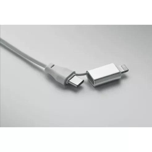 Key ring with 4 in 1 60W cable BULE