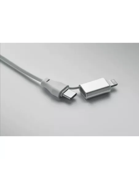 Key ring with 4 in 1 60W cable BULE