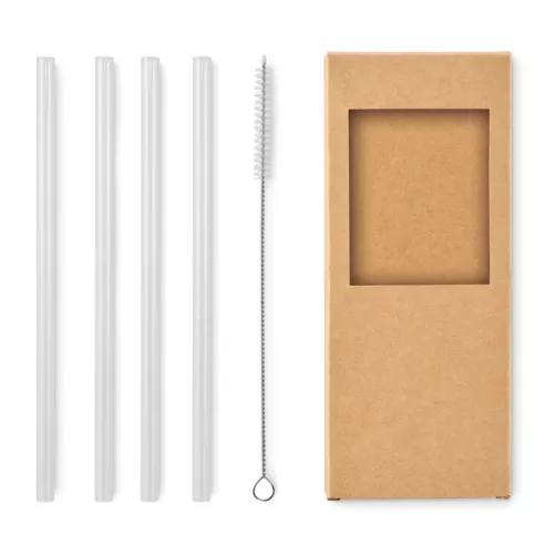 4 reusable glass straws GLAW