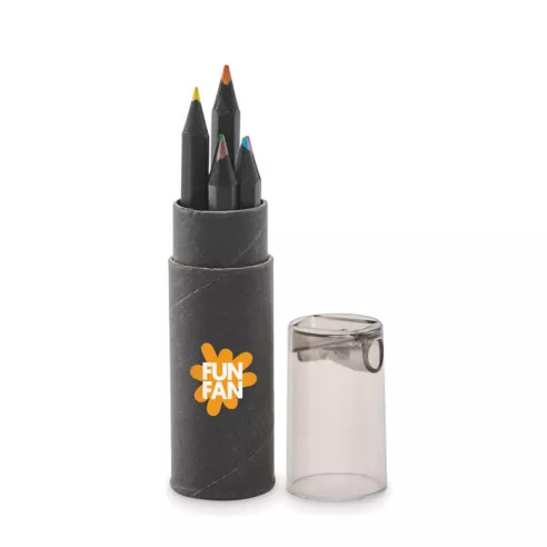 6 black colouring pencils NEGRO