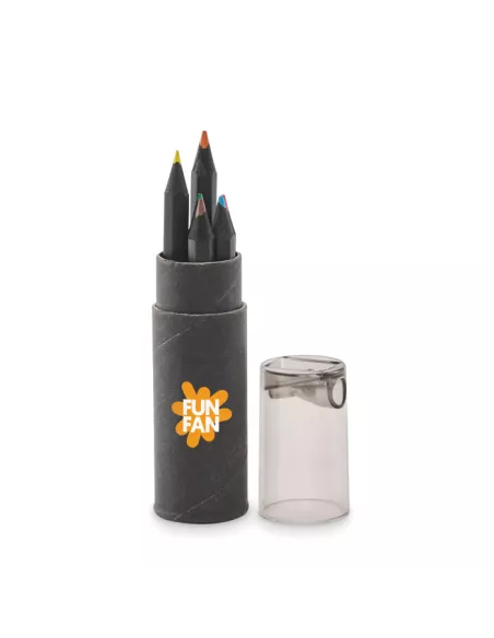 6 black colouring pencils NEGRO