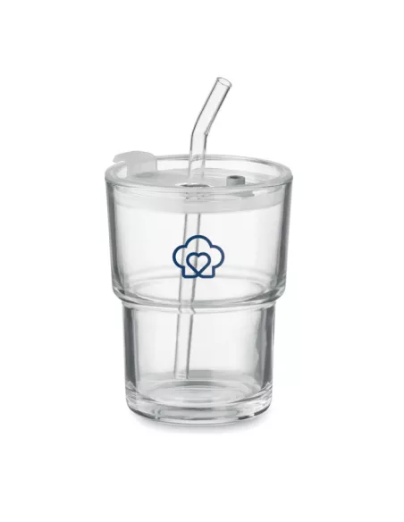 Glass tumbler with straw 400ml SIP
