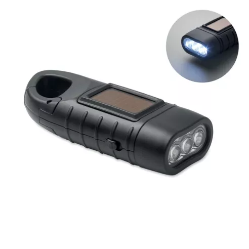 Solar torch with dynamo crank SLUZ