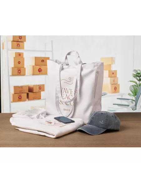 Recycled cotton shopping bag GAVE COLOUR