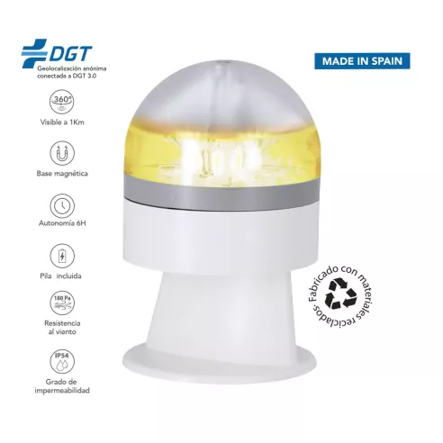 Geolocated and customized V16 emergency light Busby