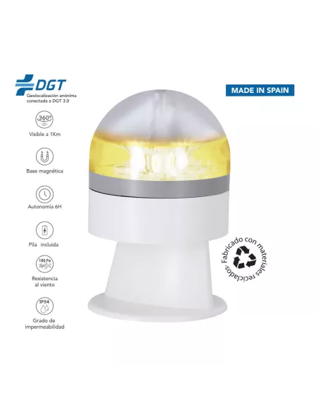Geolocated and customized V16 emergency light Busby