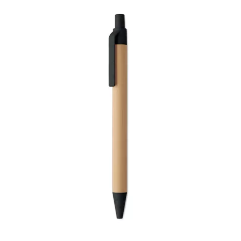 Push button ball pen in bamboo ITEA COLOUR