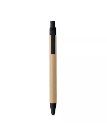 Push button ball pen in bamboo ITEA COLOUR