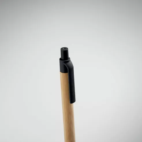 Push button ball pen in bamboo ITEA COLOUR