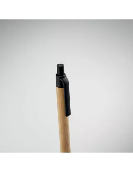 Push button ball pen in bamboo ITEA COLOUR
