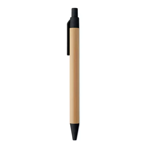 Push button ball pen in bamboo ITEA COLOUR