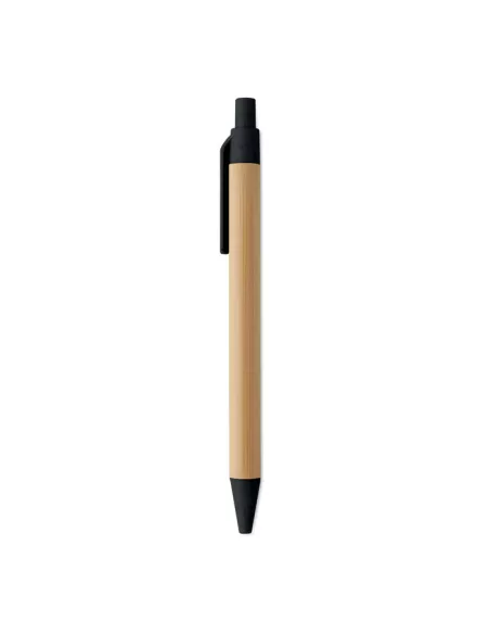 Push button ball pen in bamboo ITEA COLOUR