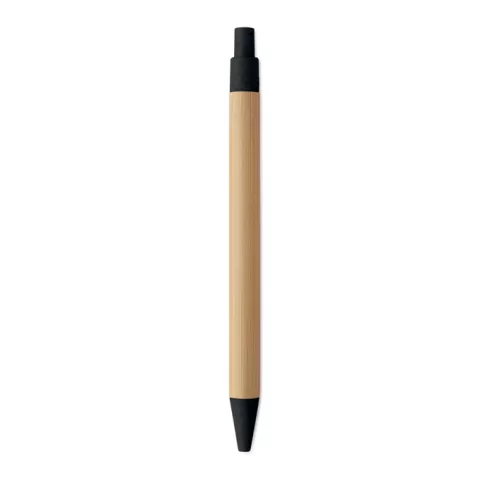Push button ball pen in bamboo ITEA COLOUR
