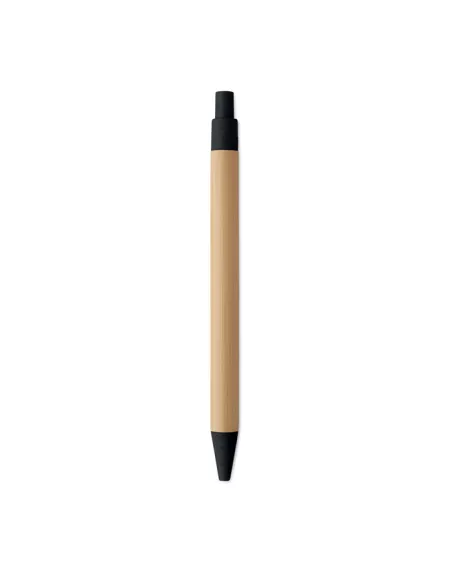Push button ball pen in bamboo ITEA COLOUR