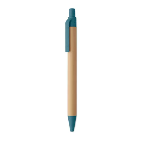 Push button ball pen in bamboo ITEA COLOUR