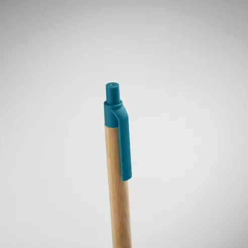 Push button ball pen in bamboo ITEA COLOUR