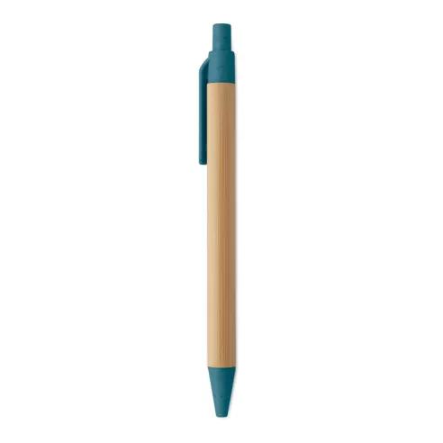 Push button ball pen in bamboo ITEA COLOUR