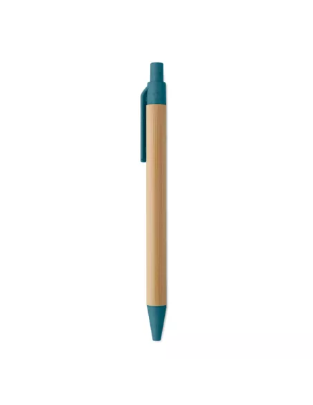 Push button ball pen in bamboo ITEA COLOUR