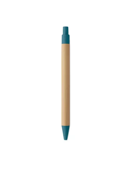 Push button ball pen in bamboo ITEA COLOUR