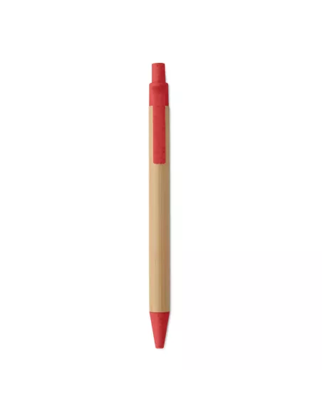 Push button ball pen in bamboo ITEA COLOUR