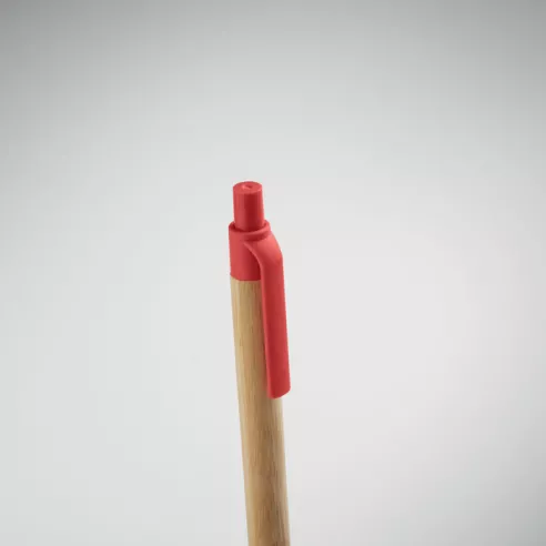 Push button ball pen in bamboo ITEA COLOUR