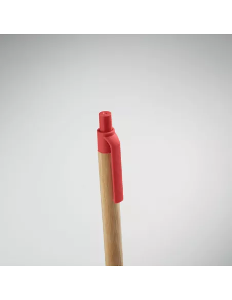 Push button ball pen in bamboo ITEA COLOUR