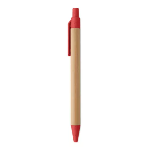 Push button ball pen in bamboo ITEA COLOUR