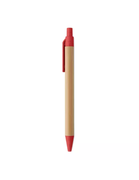 Push button ball pen in bamboo ITEA COLOUR