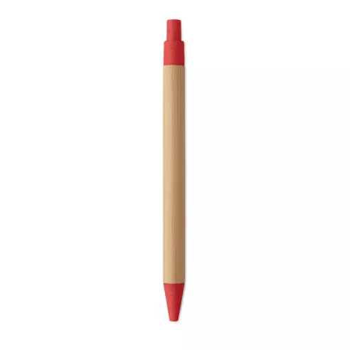 Push button ball pen in bamboo ITEA COLOUR