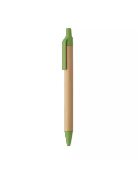 Push button ball pen in bamboo ITEA COLOUR