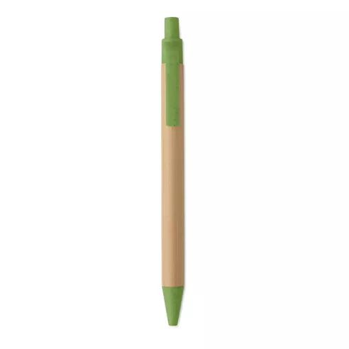 Push button ball pen in bamboo ITEA COLOUR