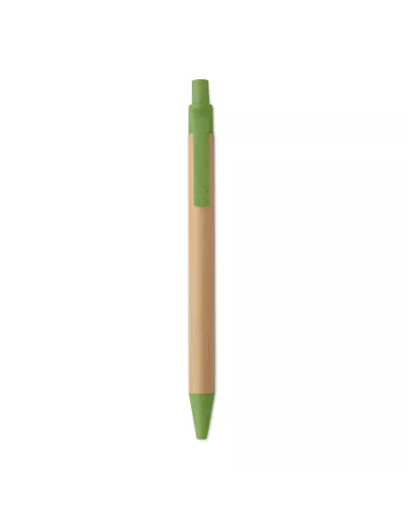 Push button ball pen in bamboo ITEA COLOUR