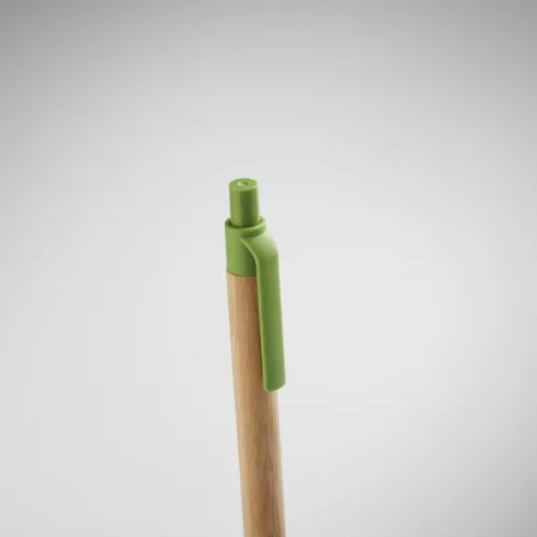 Push button ball pen in bamboo ITEA COLOUR