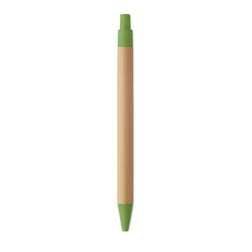 Push button ball pen in bamboo ITEA COLOUR