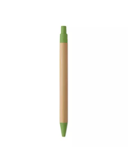 Push button ball pen in bamboo ITEA COLOUR