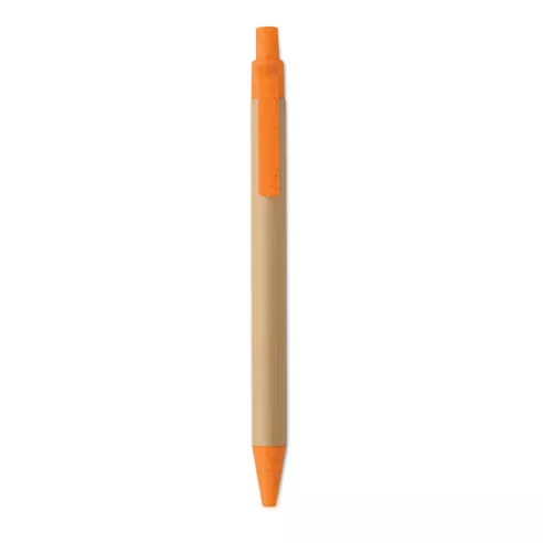 Push button ball pen in bamboo ITEA COLOUR