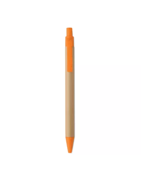 Push button ball pen in bamboo ITEA COLOUR