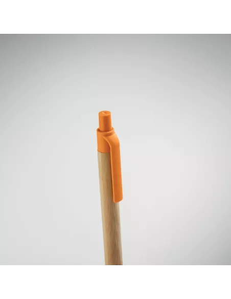 Push button ball pen in bamboo ITEA COLOUR