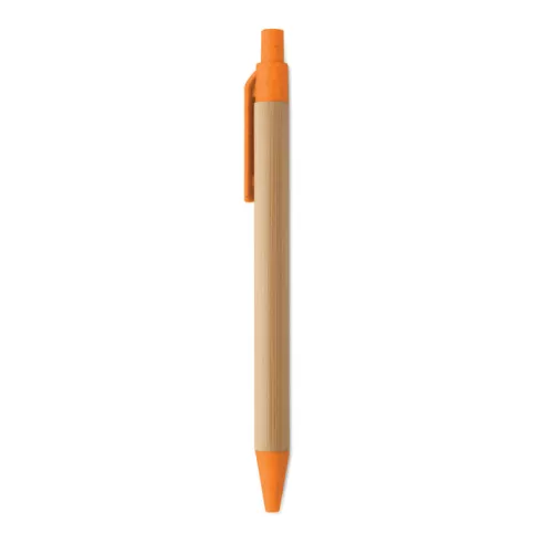 Push button ball pen in bamboo ITEA COLOUR