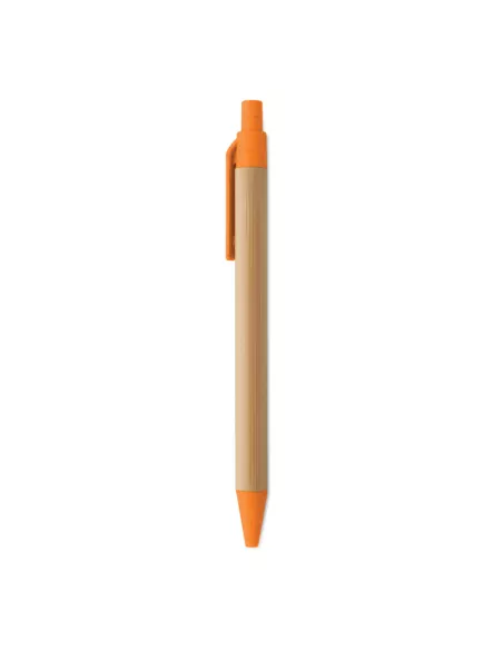 Push button ball pen in bamboo ITEA COLOUR