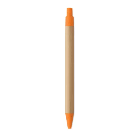 Push button ball pen in bamboo ITEA COLOUR