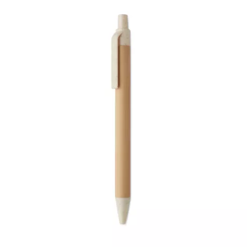 Push button ball pen in bamboo ITEA COLOUR