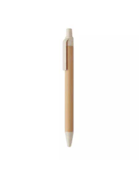 Push button ball pen in bamboo ITEA COLOUR