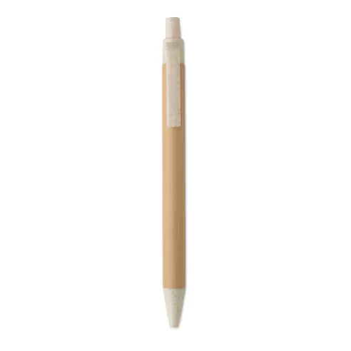 Push button ball pen in bamboo ITEA COLOUR