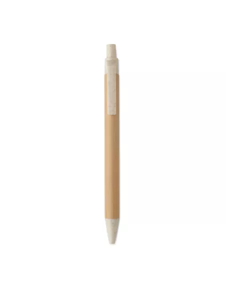 Push button ball pen in bamboo ITEA COLOUR