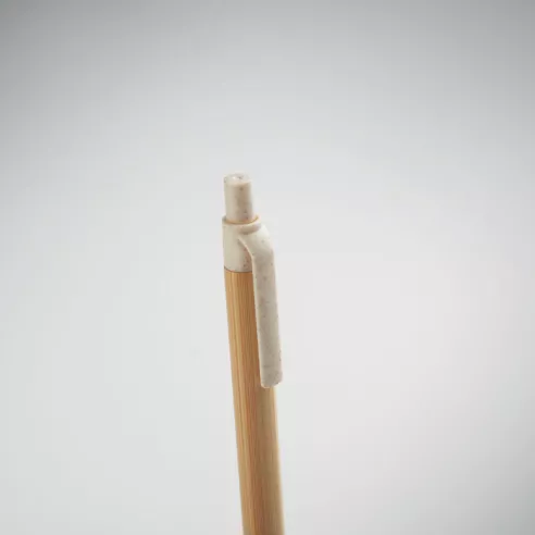 Push button ball pen in bamboo ITEA COLOUR