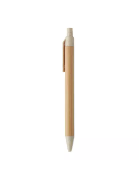 Push button ball pen in bamboo ITEA COLOUR