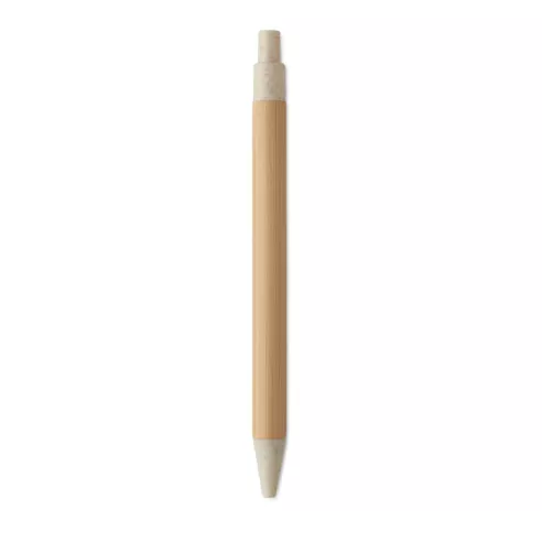 Push button ball pen in bamboo ITEA COLOUR