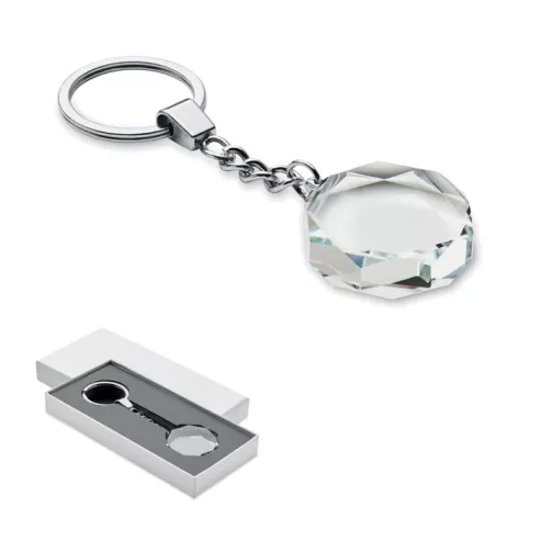 Glass round award key ring ROUNDWARD