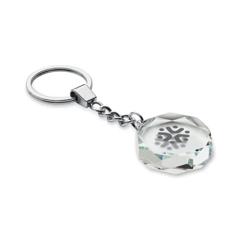 Glass round award key ring ROUNDWARD